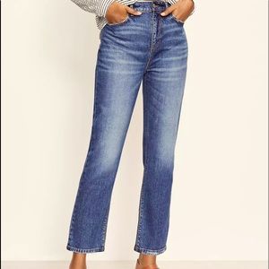 Loft Petite High Rise Straight Crop Jeans